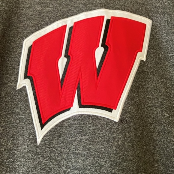 Wisconsin Badgers Colosseum Stadium Men’s L Arch & Logo Pullover Hoodie Gray - Picture 2 of 9